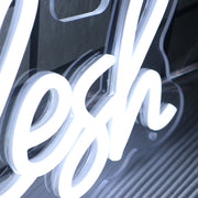 Malesh White Neon Sign