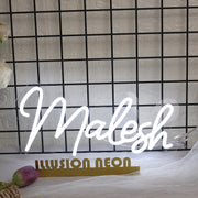 Malesh White Neon Sign