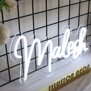 Malesh White Neon Sign