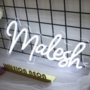 Malesh White Neon Sign