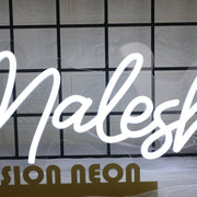 Malesh White Neon Sign