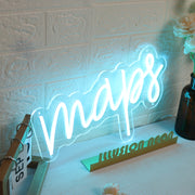 Maps Blue LED Neon Sign