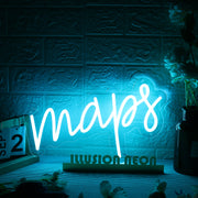 Maps Blue LED Neon Sign