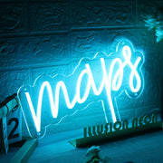 Maps Blue LED Neon Sign