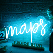 Maps Blue LED Neon Sign