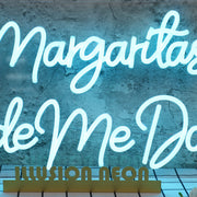 Margaritas Made Me Do It Blue Neon Sign