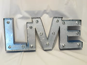 Steel Marquee Letter LIVE High-End Custom Zinc Metal Marquee Light Marquee Sign