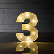 Steel Marquee Letter Number 3 High-End Custom Zinc Metal Marquee Light Marquee Sign