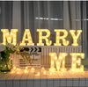 Steel Marquee Letter Marry Me High-End Custom Zinc Metal Marquee Light Marquee Sign