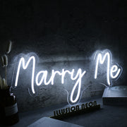 Marry Me White Custom Neon Sign