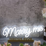 Marry Me White LED Neon Sign