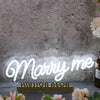 Marry Me White LED Neon Sign