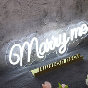 Marry Me White LED Neon Sign