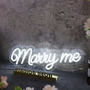 Marry Me White LED Neon Sign