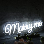 Marry Me White LED Neon Sign