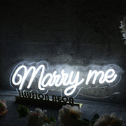 Marry Me White LED Neon Sign