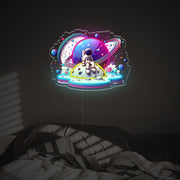 Marvellous Planets View With Astronaut Man LED Neon Acrylic Artwork