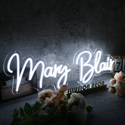 Mary Blair White Neon Sign