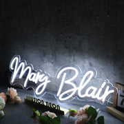 Mary Blair White Neon Sign