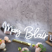 Mary Blair White Neon Sign