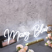 Mary Blair White Neon Sign