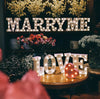 Steel Marquee Letter Marry Me Love With Red Heart High-End Custom Zinc Metal Marquee Light Marquee Sign