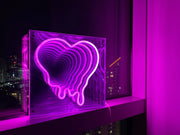 Melting Heart Infinity Mirror Neon Sign