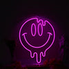 Melting Smile Face Pink Neon Sign