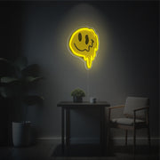 Melting Twisted Smily Face LED Neon Acrylic Artwork