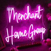 Merchant Home Group Purple Neon Sign