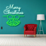 Merry Christmas With Bell Neon Sign