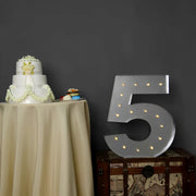 Steel Marquee Letter Grey Number 5 High-End Custom Zinc Metal Marquee Light Marquee Sign