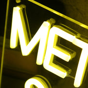 Metro Cards Sold Here Yellow Neon Sign