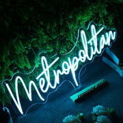 Metropolitan Blue Neon Sign