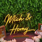 Mich And Horny Orange Neon Sign