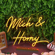 Mich And Horny Orange Neon Sign