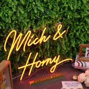 Mich And Horny Orange Neon Sign