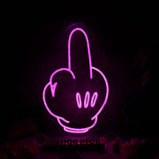 Mickey's Middle Finger Pink Neon Sign