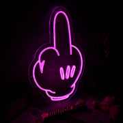 Mickey's Middle Finger Pink Neon Sign