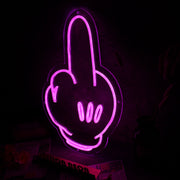 Mickey's Middle Finger Pink Neon Sign