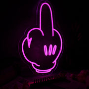 Mickey's Middle Finger Pink Neon Sign