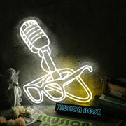 Microphone And Glasses Custom Neon Sign