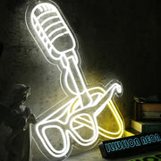 Microphone And Glasses Custom Neon Sign