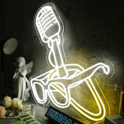 Microphone And Glasses Custom Neon Sign