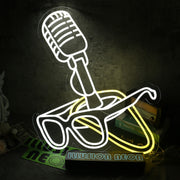 Microphone And Glasses Custom Neon Sign