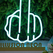 Middle Finger Blue Neon Sign