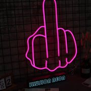 Middle Finger Gesture Neon Sign