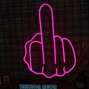 Middle Finger Gesture Neon Sign