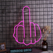 Middle Finger Gesture Neon Sign