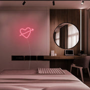 Mini Heart With Arrow Neon Sign